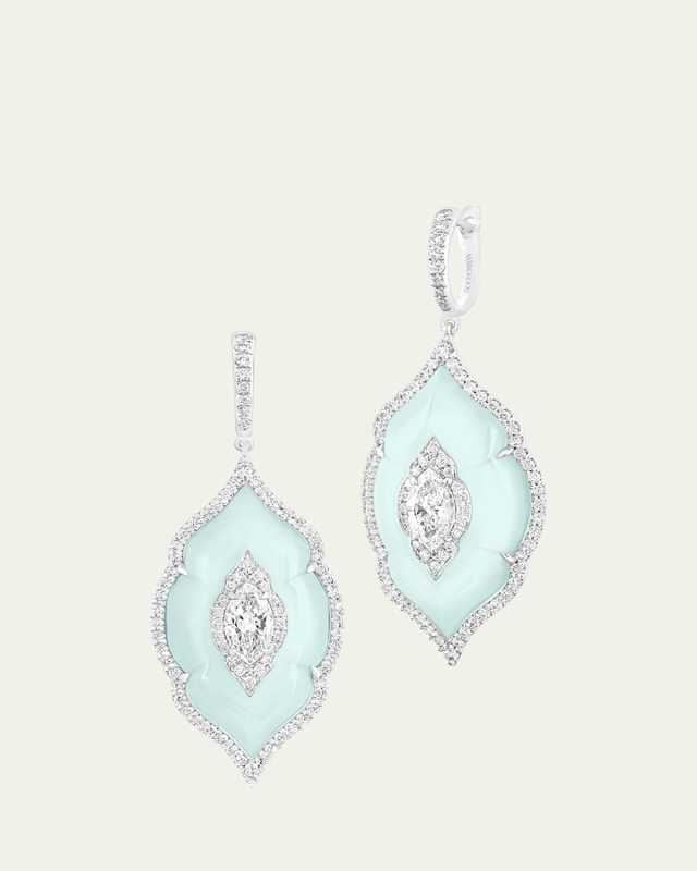 18K Arches Diamond and Agate Earrings